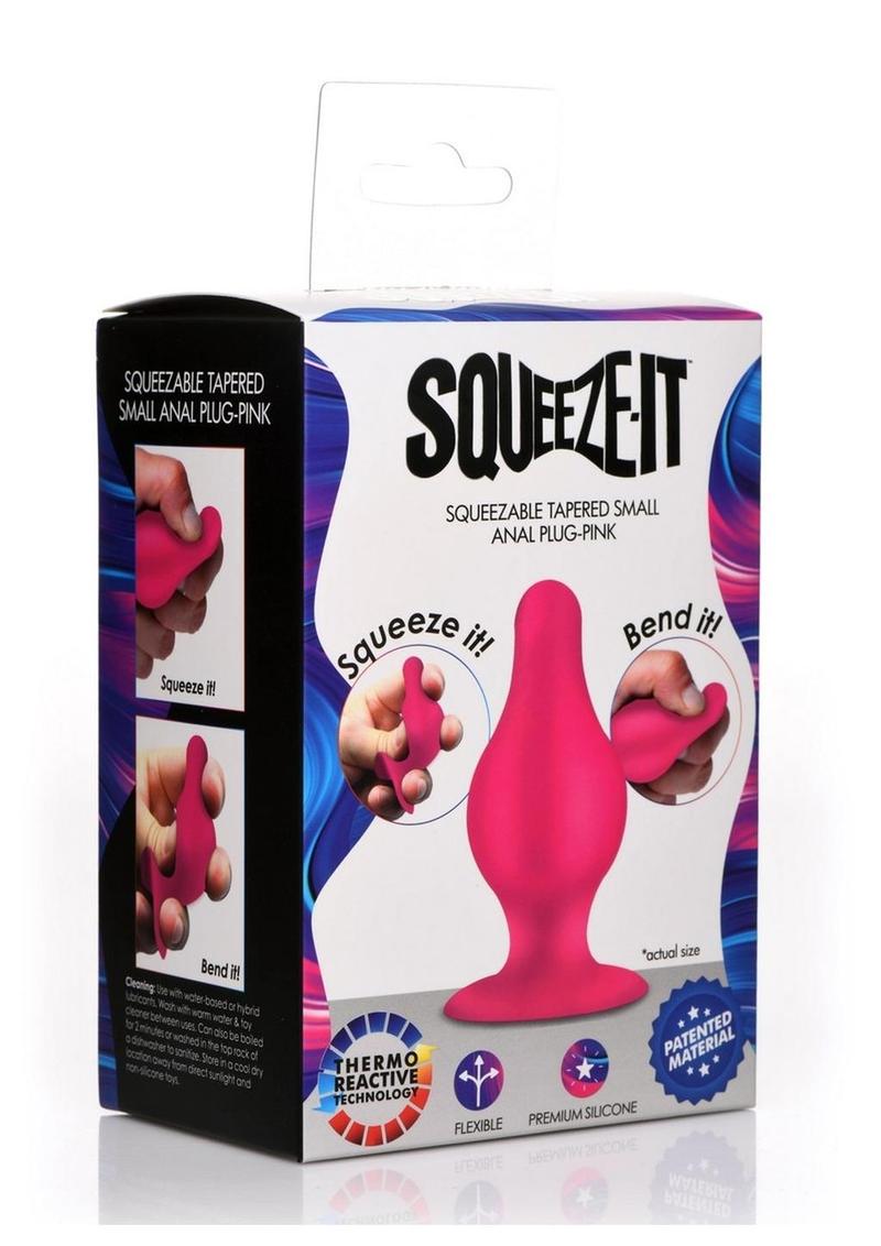 Squeeze It Squeezable Silicone Tapered Anal Plug Small Pink Adult