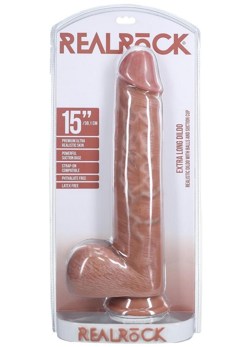 Realrock Ultra Realistic Skin Extra Large Straight Dildo With Balls And