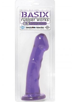 Basix 6.5 inch Suction Cup Dong - Purple