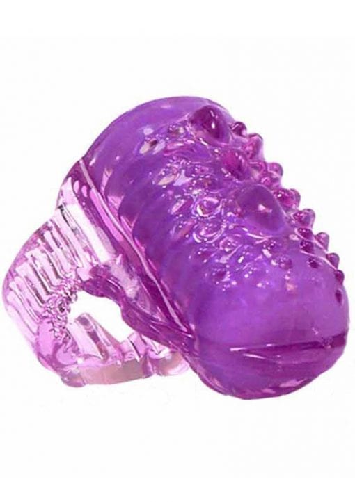Ling O VibratingVibrating Tongue Ring Silicone Waterproof Purple