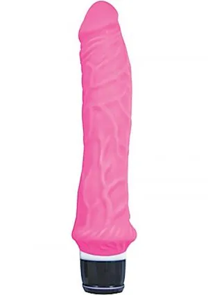 Timeless Classics Top Stud Silicone Realistic Vibrator Waterproof Pink 9.5 Inch
