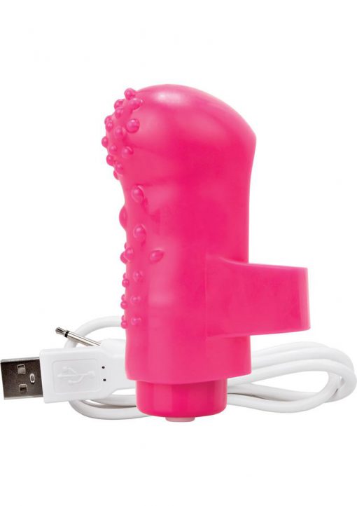 Charged Fing O Rechargeable Finger Mini Vibe Waterproof Pink