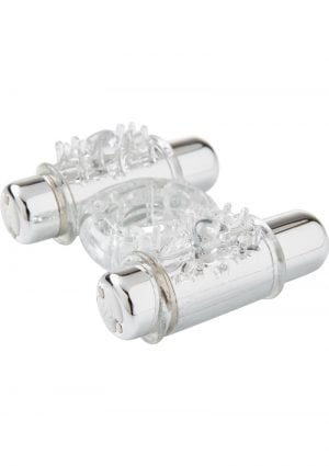 Nu Sensuelle Double Action 7 Function Silicone Rechargeable Bullet Ring Waterproof Clear