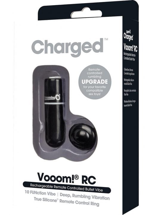 Vooom Wireless Remote Control Silicone USB Rechargeable Bullet Waterproof Black