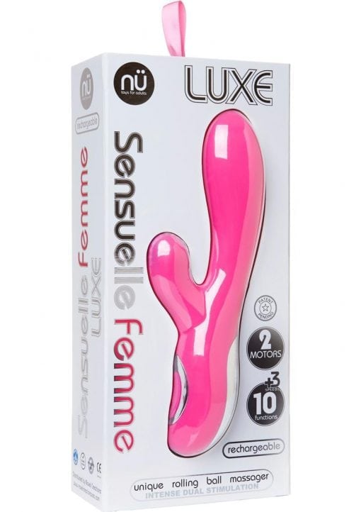 Nu Sensuelle Femme Luxe 10 Function Dual Moter Rechargeable Silicone Vibe Waterproof Pink