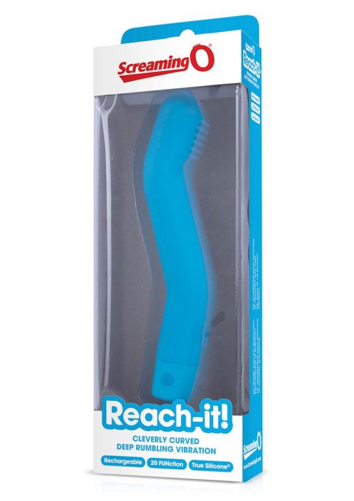 Reach It Silicone USB Rechargeable G-Spot Vibrator Waterproof Blue