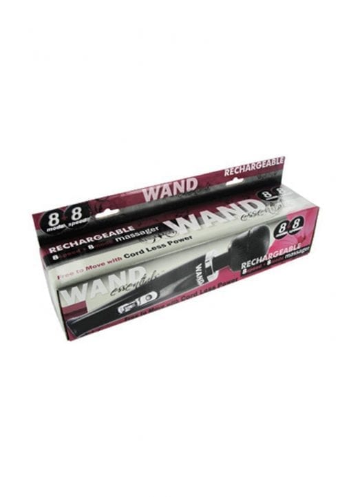 Wand Essentials Cordless Flexi-Neck 8 Speed And 8 Mode Rechargeable Wand Massager Black 12.5 Inch