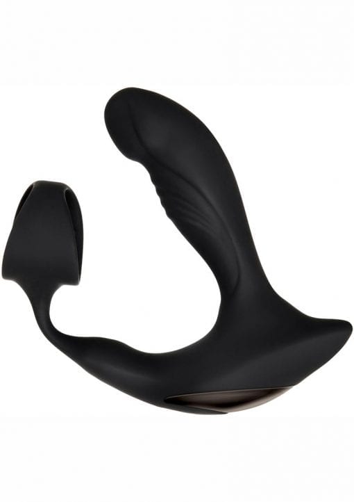Zero Tolerance Strapped & Tapped Silicone Vibrating Prostate Stimulator With Remote Control - Black