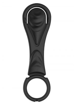 My Cockring Ribbed Shaft Silicone Cock Ring - Black