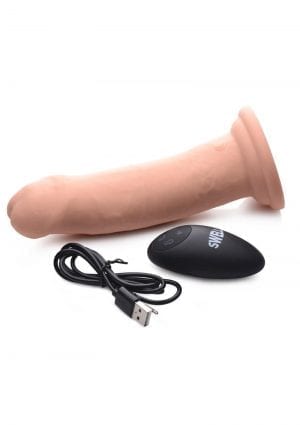 Swell 7X Inflatable & Vibrating Silicone Rechargeable Dildo With Remote Control 7in - Vanilla