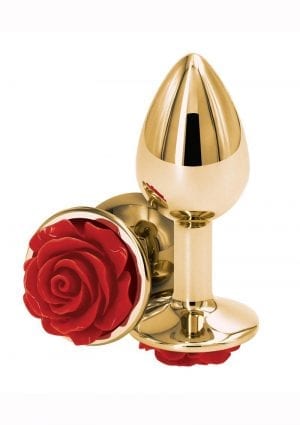 Rear Assets Rose Aluminum Anal Plug - Small - Red