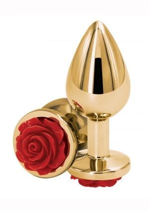 Rear Assets Rose Aluminum Anal Plug - Medium - Red