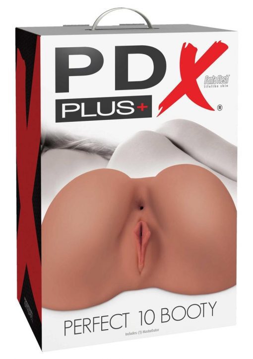 PDX Plus Perfect 10 Booty Realistic Pussy and Ass Masturbator - Caramel