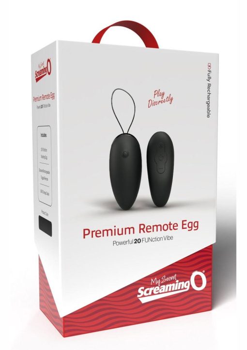 My Secret Screaming O Premium Rechargeable Silicone Egg with Remote Control - Black