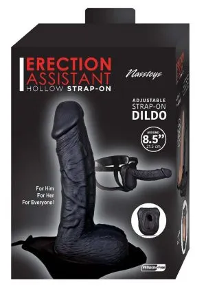 Erection Assistant Hollow Strap-On 8.5in - Black