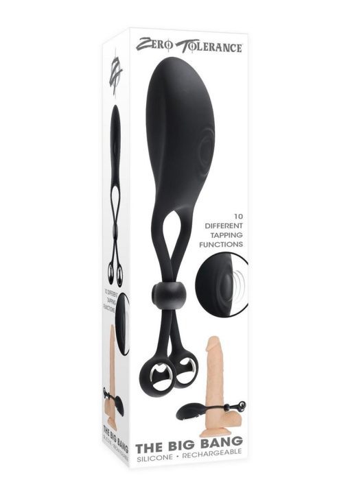 Zero Tolerance Big Bang Rechargeable Adjustable Rings with Balls Cock Tie - Black