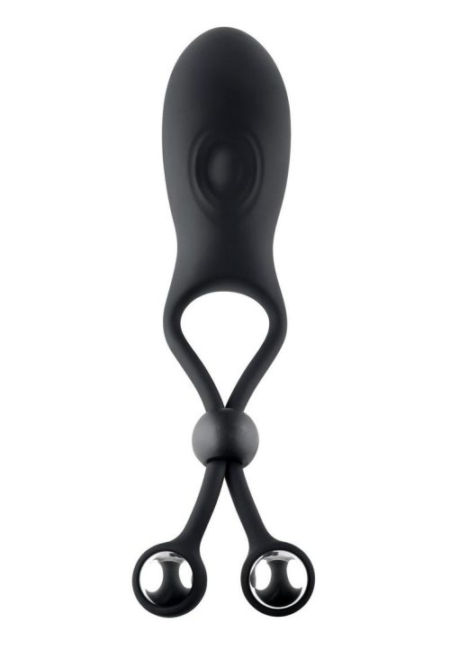 Zero Tolerance Big Bang Rechargeable Adjustable Rings with Balls Cock Tie - Black