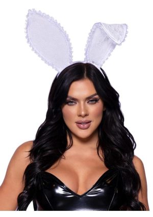 Leg Avenue Ruffle Bunny Ears - OS - White