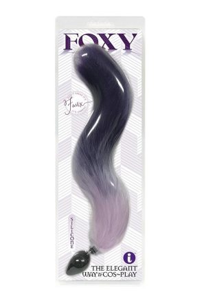 Foxy Silicone Fox Tail Butt Plug - Purple
