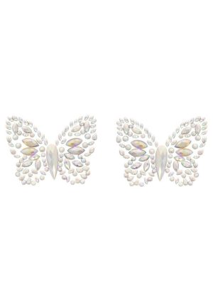 Leg Avenue Chrysallis Adhesive Glow in The Dark Nipple Jewels Sticker - OS - Clear