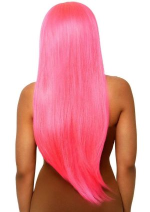 Leg Avenue Long Straight 33 Center Part Wig - OS - Neon Pink