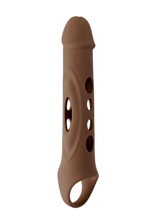 Zero Tolerance Big Boy Extender Rechargeable Silicone Penis Extension with Remote Control - Chocolate