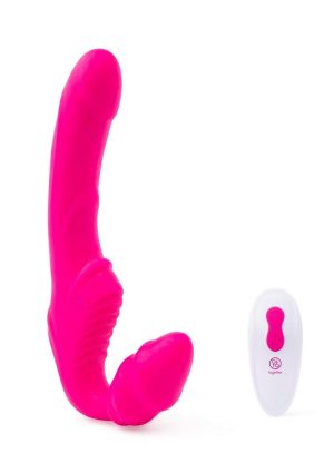 Together Toys Together Silicone Rechargeable Strapless Strap-On with Remote Control - Pink