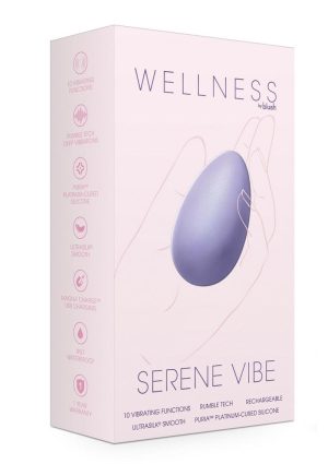 Wellness Serene Vibe Rechargeable Silicone Vibrating Massager with Remote Control - Lavender