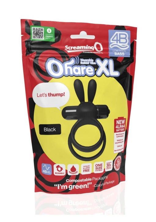 Screaming O 4B Ohare XL Silicone Vibrating Cock Ring - Black