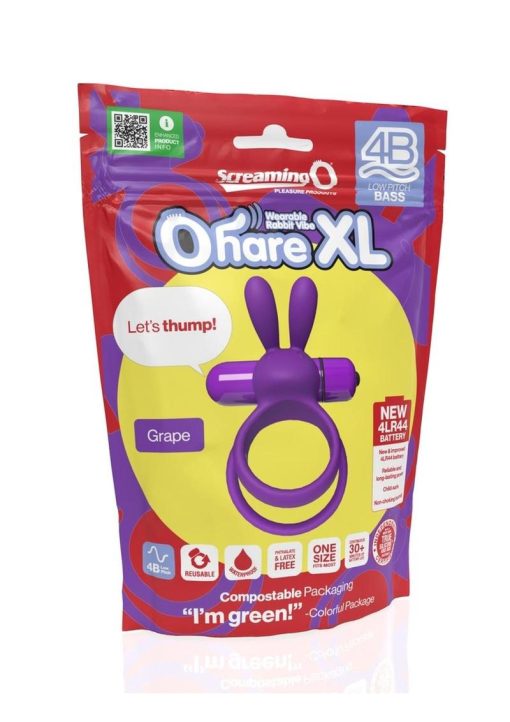 Screaming O 4B Ohare XL Silicone Vibrating Cock Ring - Grape