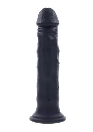 Black Thunder Rechargeable Silicone Dildo with Remote Control - Black