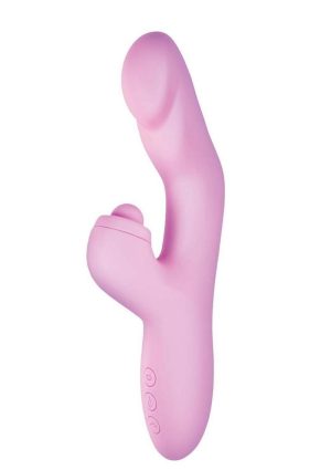 Goddess Heat Up Rechargeable Silicone Tapping Rabbit Vibrator - Lavender