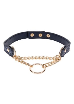 Sex and Mischief Cougar Day Collar - Navy/Gold