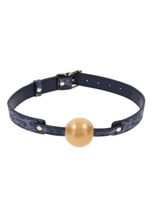 Sex and Mischief Cougar Ball Gag - Navy/Gold