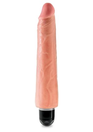 King Cock Vibrating Stiffy Realistic Dildo Waterproof Flesh 9 Inch