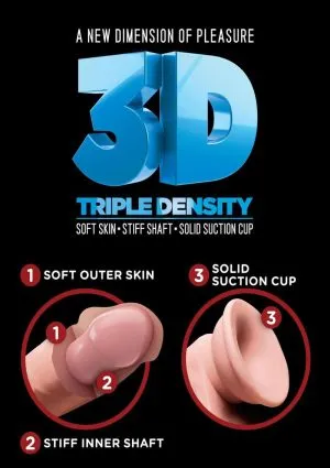 King Cock Plus 6 Inch Triple Density Cock Harness Compatible Suction Cup Base Flesh