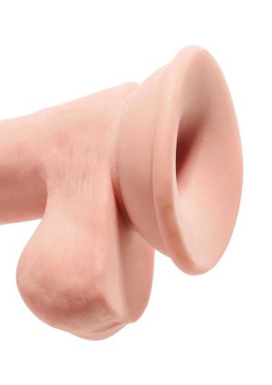 King Cock Plus 6.5 Inch Triple Density Cock With Balls Strap On Compatible Non Vibrating Suction Cup Base Flesh