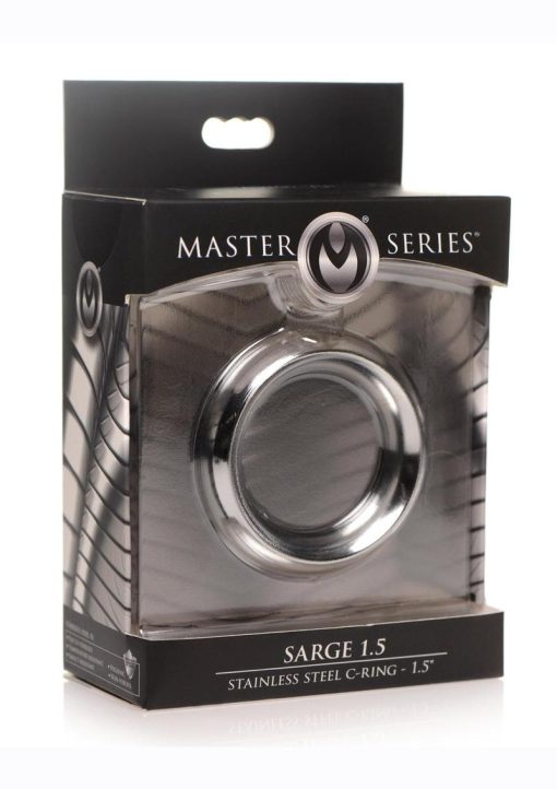 Master Series Sarge 1.5 Stainless Steel Erection Enhancer Cock Ring - Silver - Image 2