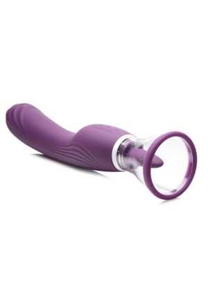 Inmi Shegasm Rechargeable Silicone Licking & Sucking Vibrator - Purple