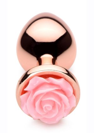 Booty Sparks Aluminum Anal Plug - Medium - Pink/Rose Gold