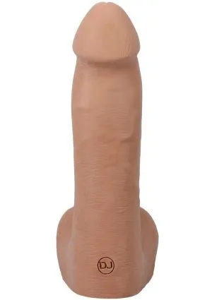 The Realistic Cock with Balls Ultraskyn Removable Vac-U-Lock Suction Cup 7in - Caramel