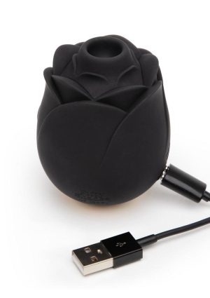 Fifty Shades of Grey Black Rose Rechargeable Silicone Clitoral Stimulator - Black