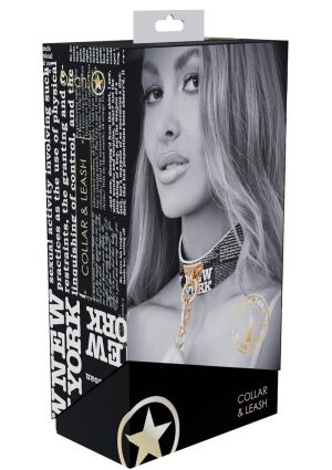 Ouch! NY Collection Collar with Leash - Black