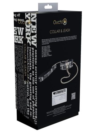 Ouch! NY Collection Collar with Leash - Black