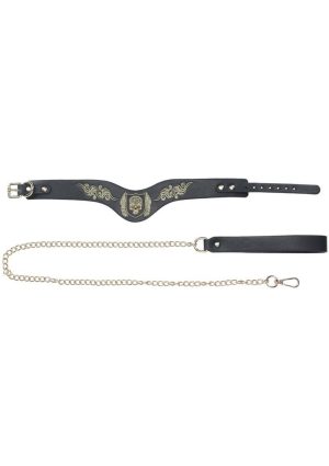 Ouch! London Collection Collar with Leash - Black