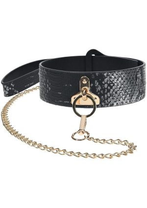 Ouch! Florence Collection Collar with Leash - Black