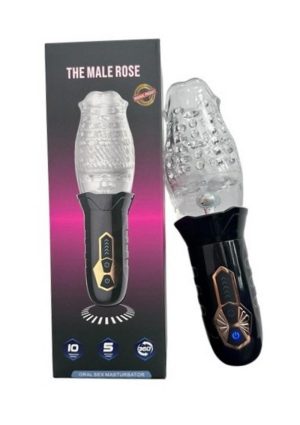 The Male Rose Gawk Gawk 3000 Rechargeable Rotating Masturbator - Black/Clear