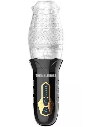 The Male Rose Gawk Gawk 3000 Rechargeable Rotating Masturbator - Black/Clear