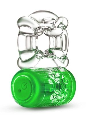 Play With Me Pleaser Rechargeable Cock Ring - Neon Green