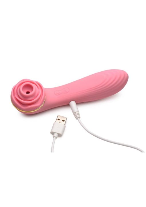 Inmi Bloomgasm Passion Petals 10X Rechargeable Silicone Rose Clitoral Stimulator - Pink